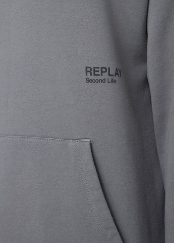 Сірий світшот Replay логотип без декору (314984495)
