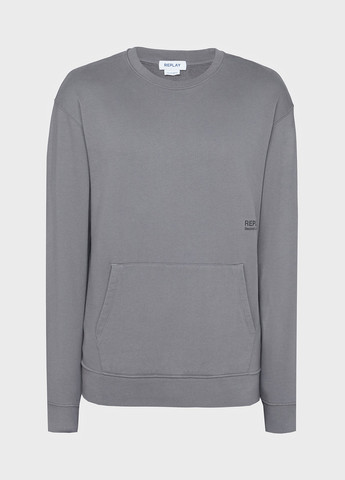 Сірий світшот Replay логотип без декору (314984495)