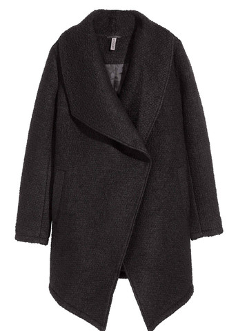 Черное демисезонное Пальто двубортное H&M