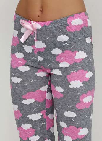 Сірий демісезонний комплект (лонгслив, брюки, маска для сна) Stil Moda Pijama