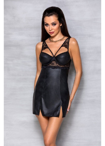 Бебі-дол з еко-шкіри та мережива Loona Chemise black XXL/XXXL - Passion (255459047)