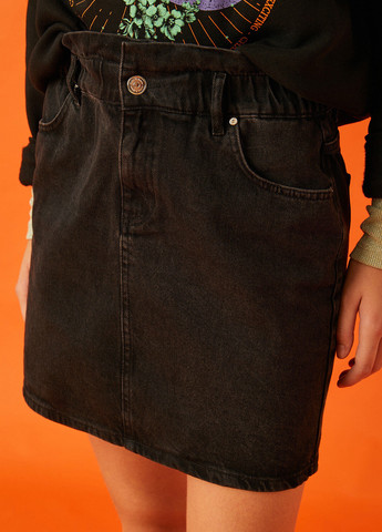 Черная кэжуал, джинсовая однотонная юбка KOTON