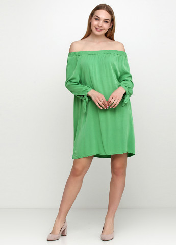 Зеленое кэжуал платье Mia & Mi однотонное