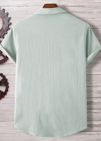 Мятная классическая, кэжуал рубашка однотонная SHEIN