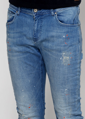 Голубые демисезонные зауженные джинсы Madoc
