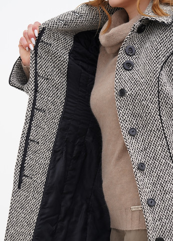 Черно-белое зимнее Пальто однобортное Nina Vladi