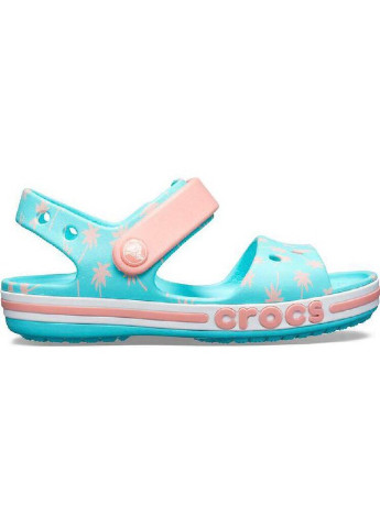 Голубые кэжуал детские сандалии Crocs на липучке