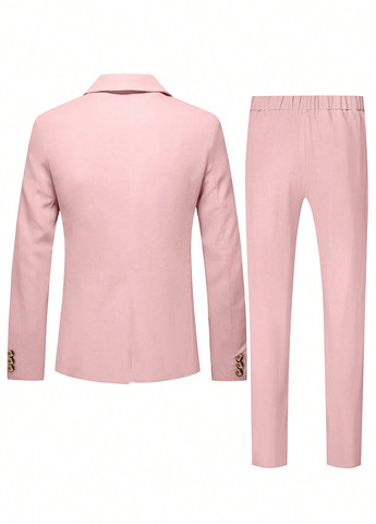 Світло-рожевий демісезонний костюм (піджак, штани) брючний SHEIN