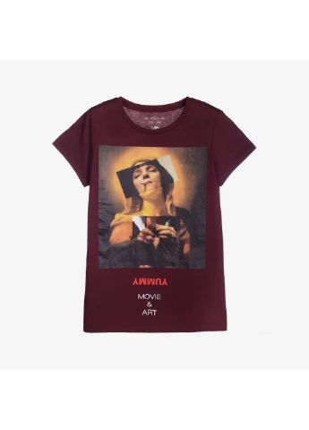 Футболка YUMMY-SS-19 1281 Бордовий Power - (253311172)