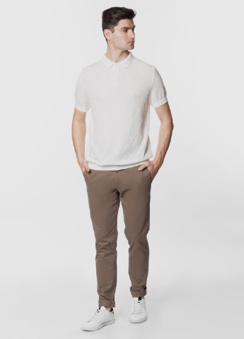 Белая футболка-поло вязаное мужское для мужчин Arber однотонная