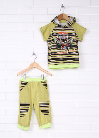 Салатовый летний комплект (футболка, брюки) Baby Art