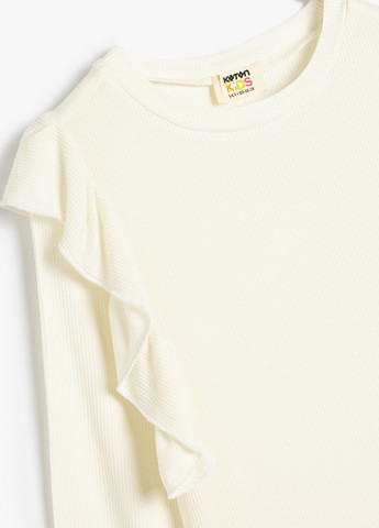 Кремовый демисезонный кэжуал лонгслив KOTON однотонный