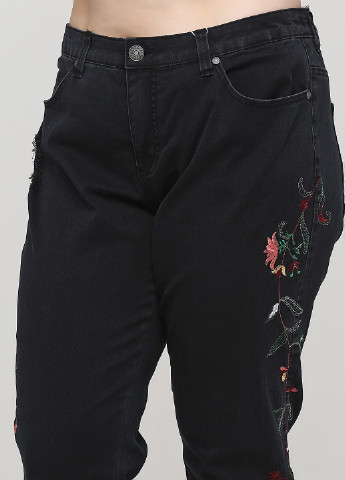 Черные демисезонные зауженные джинсы Sheego