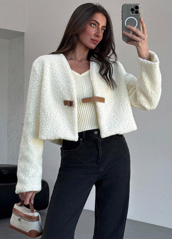 Кремовая демисезонная куртка SHEIN