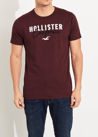 Бордова футболка Hollister