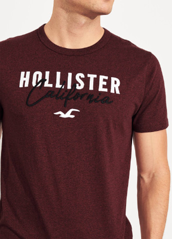 Бордова футболка Hollister