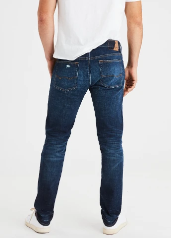 Темно-синие демисезонные прямые джинсы American Eagle