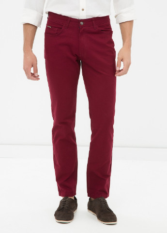 Бордовые джинсовые демисезонные прямые брюки KOTON