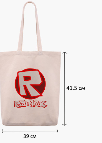 Еко сумка шоппер біла Роблокс (Roblox) (9227-1708-WTD) екосумка шопер 41*39*8 см MobiPrint (216642247)