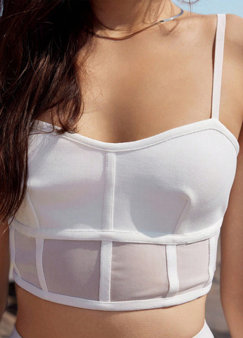 Белый летний комплект (топ, юбка) SHEIN