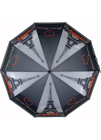 Чорна жіночий складаний парасольку-напівавтомат 102 см Flagman (195705479)