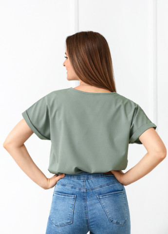 Оливкова літня блузка футболка Fashion Girl Moment