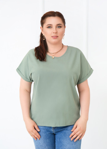 Оливковая летняя летняя блузка-футболка Fashion Girl Moment