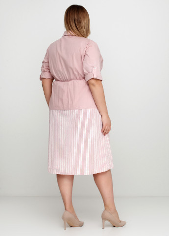 Светло-розовое кэжуал платье New Collection в полоску