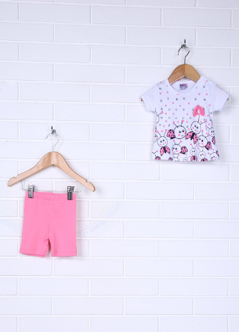 Розовый летний комплект (футболка, шорты) Gok Nes