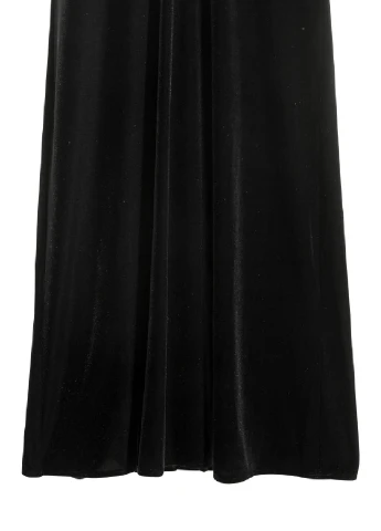 Черное вечернее платье из велюра H&M однотонное
