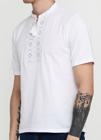 Белая футболка с коротким рукавом ЕтноМодерн