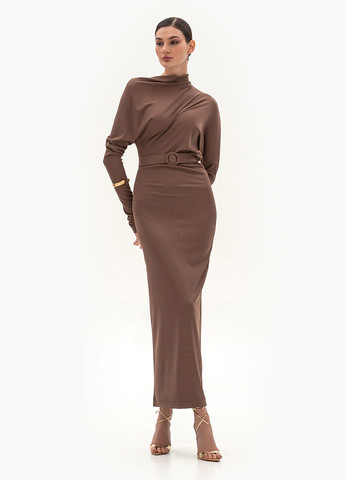 Кавова кежуал сукня силуетна BGL однотонна