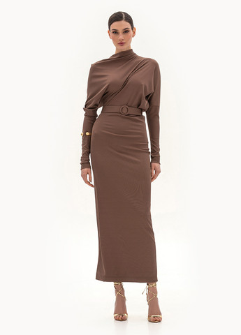 Кавова кежуал сукня силуетна BGL однотонна