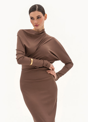 Кавова кежуал сукня силуетна BGL однотонна