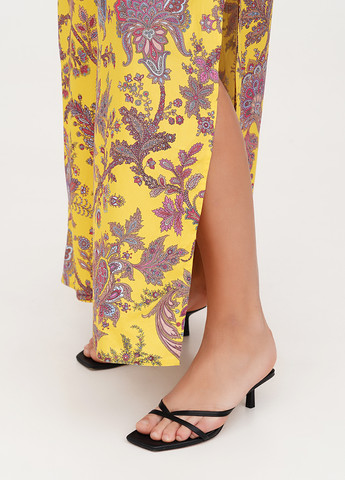 Желтое кэжуал платье а-силуэт J.Crew с цветочным принтом