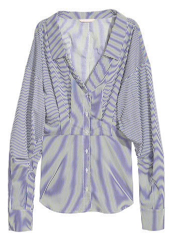 Комбинированная демисезонная блуза с длинным рукавом H&M