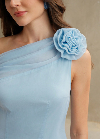 Блакитна святковий, коктейльна сукня годе, з відкритою спиною SHEIN однотонна