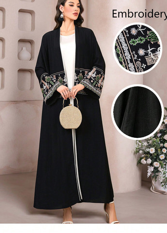 Чорна вечірня, кежуал сукня а-силует SHEIN з орнаментом