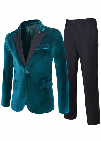 Комбинированный демисезонный костюм (пиджак, брюки) брючный SHEIN