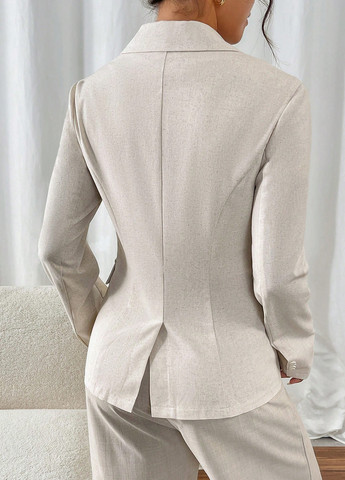 Светло-бежевый женский жакет SHEIN однотонный - демисезонный