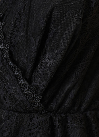 Чорна коктейльна сукня кльош, на запах KOTON однотонна