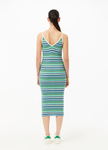 Комбінована кежуал сукня силуетна Lacoste в смужку