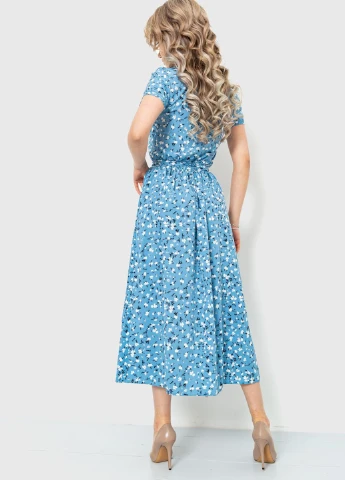 Голубое кэжуал платье клеш Ager с цветочным принтом
