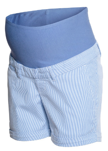 Шорты для беременных H&M полоска светло-голубые кэжуалы хлопок