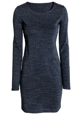 Темно-синее кэжуал платье футляр H&M меланжевое