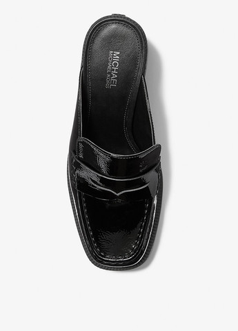 Черные мюли Michael Kors лаковые на среднем каблуке