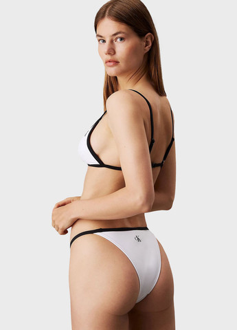 Белые купальные трусики с логотипом Calvin Klein