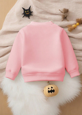 SHEIN світшот малюнок світло-рожевий кежуал поліестер