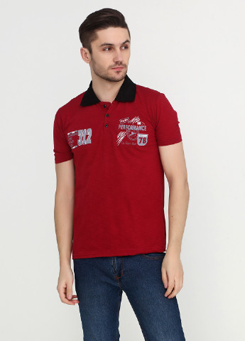 Вишневая футболка-поло для мужчин Osce с логотипом