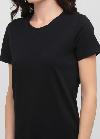 Чорна всесезон футболка жіноча щільна з круглим коміром Stedman